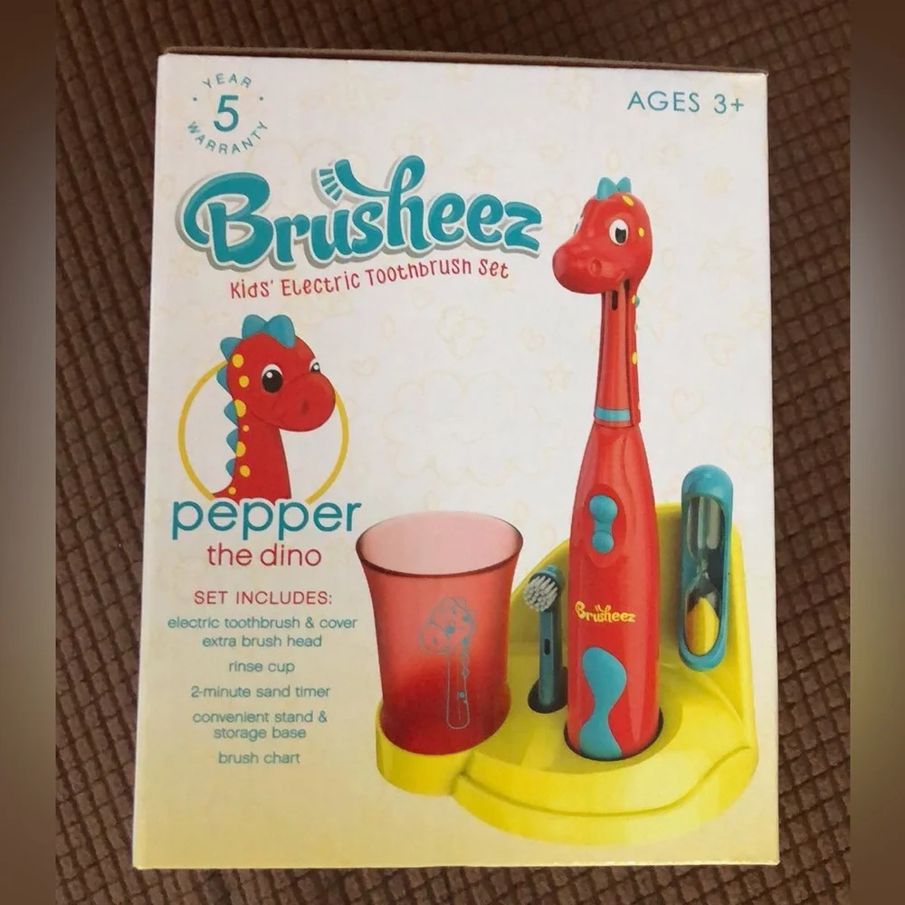 Brusheez Pepper The Dino Electric Toothbrush Set